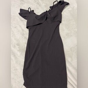 Black two shoulder strap dress